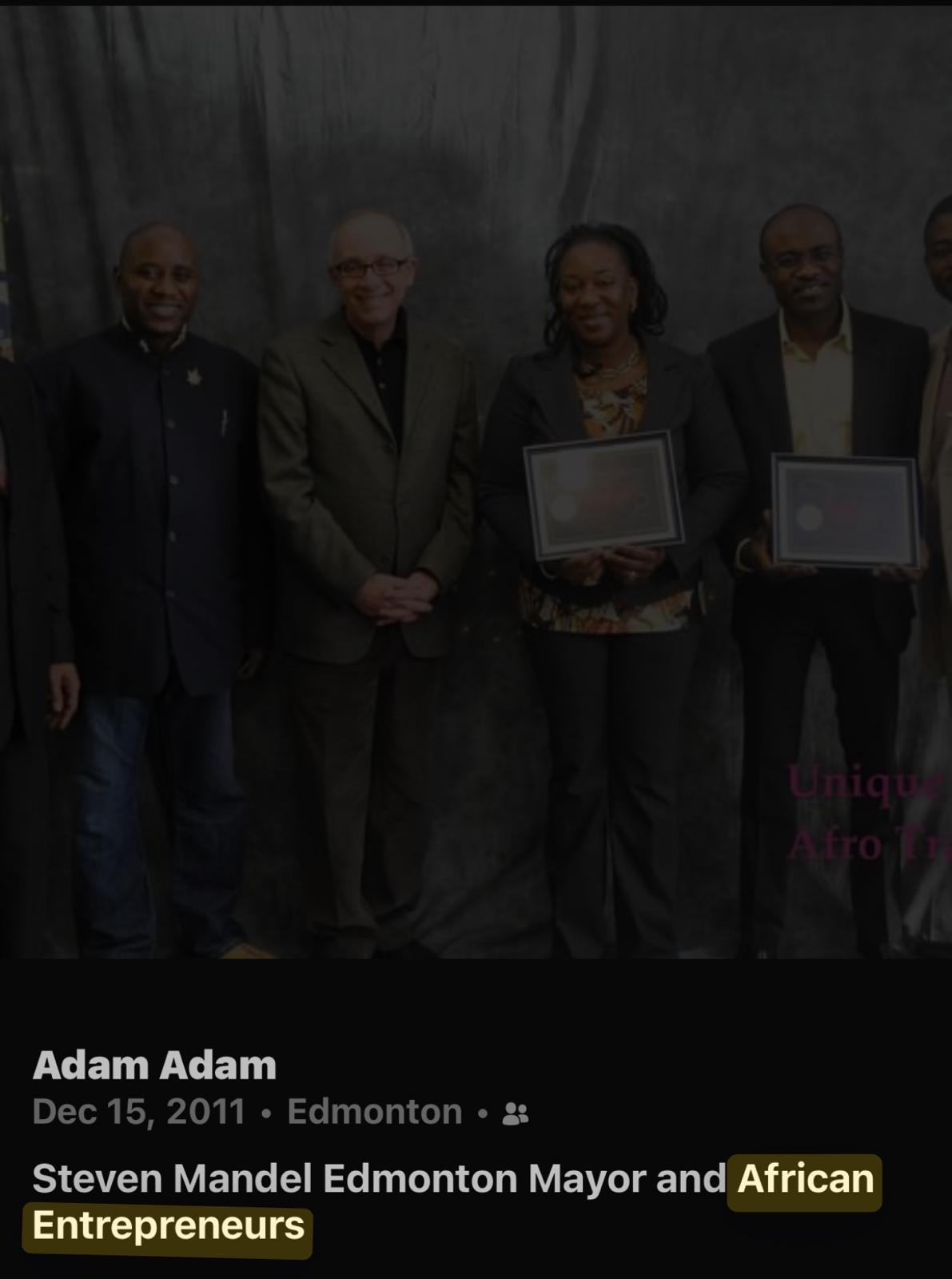 Adam's achievement award