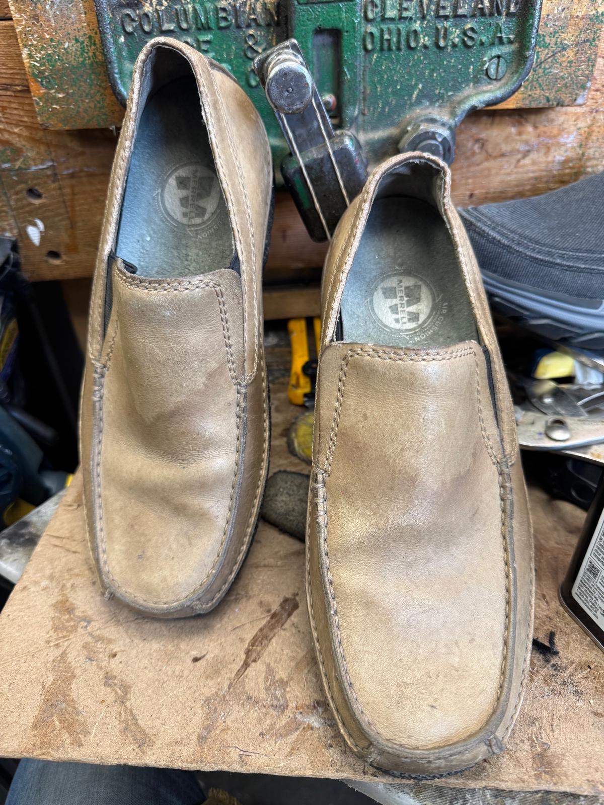 Shoe before professional repair